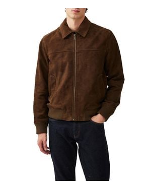 Rodd & Gunn Redvale Sheepskin Suede Bomber Jacket - Brown