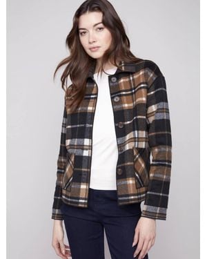 Charlie b Reversible Plaid Jacket - Gray