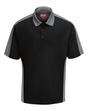 Red Kap Short Sleeve Performance Knit Two Tone Polo - Black