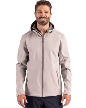 Clique Tempo Recycled Stretch Softshell Hooded Jacket - Natural