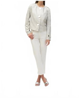Joseph Ribkoff Faux Suede Boxy Jacket - White