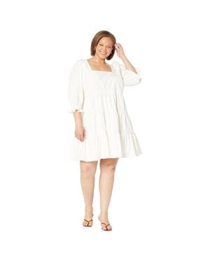 Madewell Poplin Lizzie Dress Lighthouse Ruffle Hem Babydoll Red484 - White