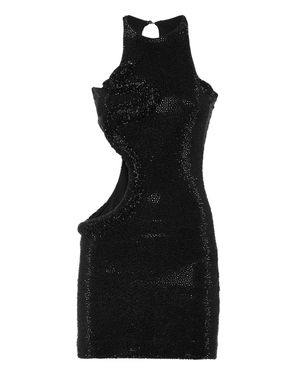 Philipp Plein Mini Dress Snake Strass - Black