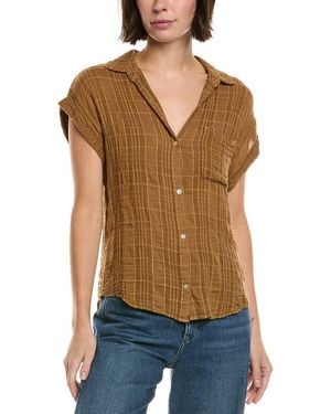 Bella Dahl Textured Gauze Top - Brown