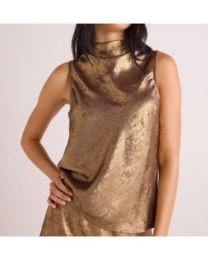 Bella Dahl Cowl Neck Bias Top - Brown