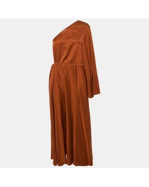 Solace London Sateen One Shoulder Maxi Dress - Brown