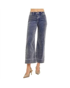 Risen High Rise Crop Corduroy Pants - Blue