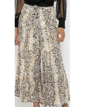 Gracia Animal Print Culottes - Brown