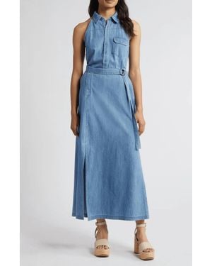 Du Paradis Paros Sleeveless Shirt Dress - Blue