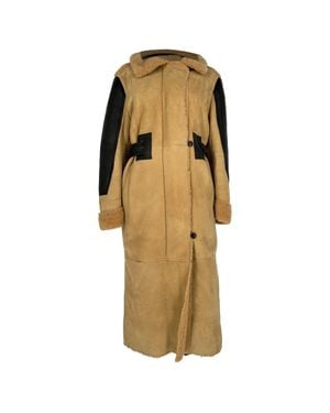 Acne Studios Fayette Shearling Long Coat - Natural