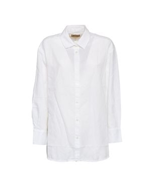 Woolrich Cotton Linen Boyfriend Shirt - White