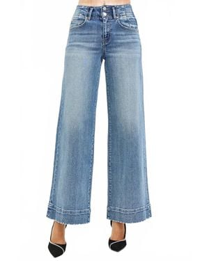 Risen High Rise Ankle Wide Seam Jeans - Blue