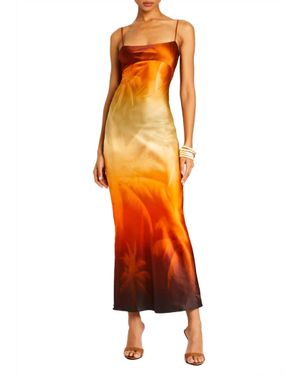 SER.O.YA Kayla Silk Dress - Orange