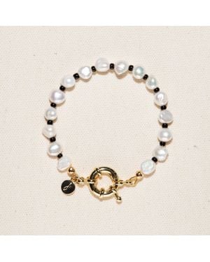 Joey Baby Victoria And Black Beads Bracelet - Natural