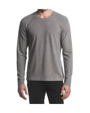 Postmarc Stretch Knit Long Sleeve Crew Pullover - Gray