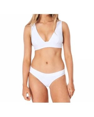 Rip Curl Premium Surf Deep V Bikini Top - White