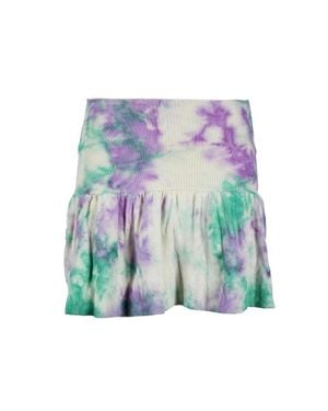 Laneus Tie-Dye Mini Skirt With Flared Hem - Gray
