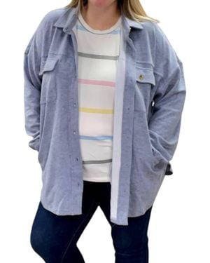 White Birch Denim Fleece Shirket - Blue