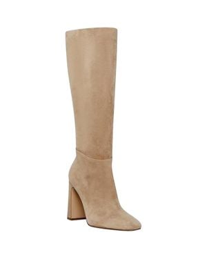Steve Madden Ally Block-Heel Tall Sand Suede Ally07S1 - Brown