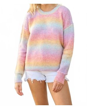 Hailey & Co Happier Days Ombre Color Block Sweater - Pink