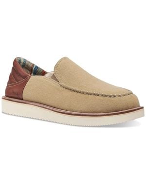 Sanuk Cozy Vibe Low Slipper Khaki Moc Toe Cozy Slip On Shoes Zap2335 - Natural