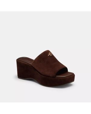 COACH Phoebe Platform Sandal - Brown
