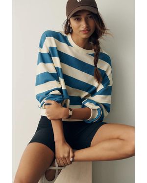 Letluv Cotton Long-Sleeve Top - Blue