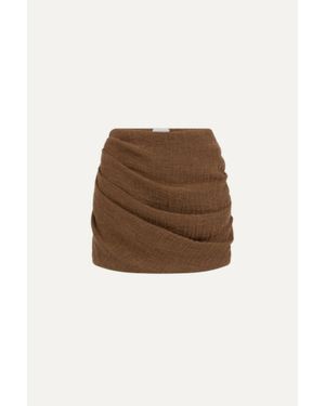 LeKasha Spetses Draped Mini Skirt - Brown
