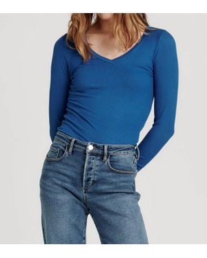 Another Love Sophie Ribbed Long Sleeve Tee - Blue