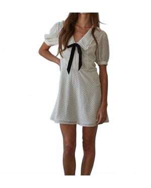 By Together Dainty Bow Collared Mini Dress - Gray