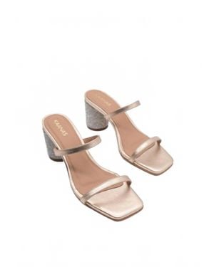 Kaanas Cullinan Sandal With Embellished Heel - White