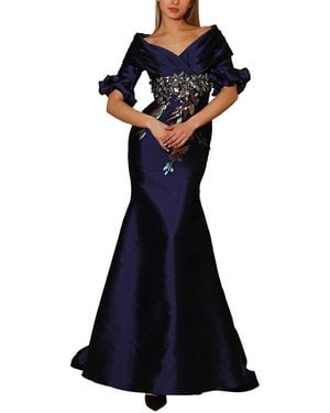 Terani Embellished Maxi Dress - Blue