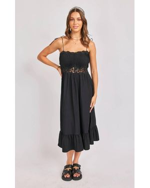 Sadie & Sage Night Bloom Midi Dress - Black