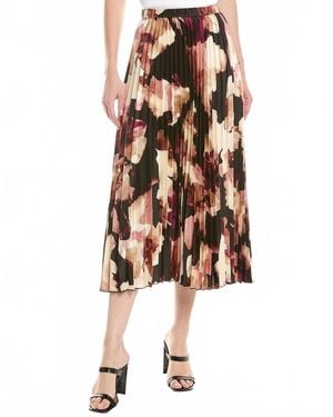 Anne Klein Printed Pleated Pull-On Skirt - Multicolor