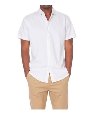 Hawks Bay Cotton Stretch Short Sleeve Solid Shirt - White