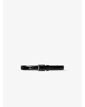 Michael Kors Catarina Patent Leather Trouser Belt - White