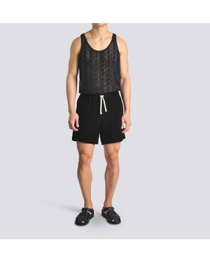 Bather Lattice Tank Top - Black