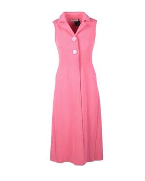 Charlott Tailored Cotton Vest With Notched Collar - Pink