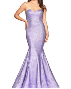 Faviana Strapless Evening Gown - Purple