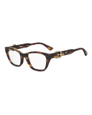 Moschino Eyeglasses Cat Eye Full Rim, Havana Frame And Clear Demo Lenses Lens Mos608008600 - Brown