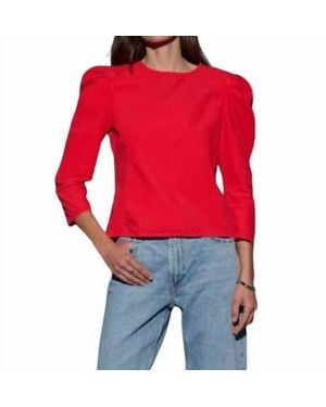 Nation Ltd Elouise Poplin Top - Red