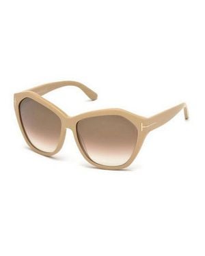 Tom Ford Sunglasses Cat Eye Full Rim, Nude Frame And Gradient Mirror Lens Ft031772L - Natural