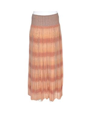 Roberto Cavalli Animal Printed Silk Layered Maxi Skirt - Orange