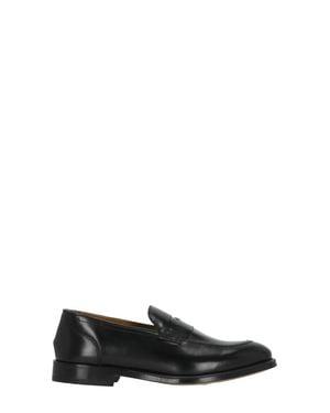 Doucal's Smooth Leather Mask Loafers - Black