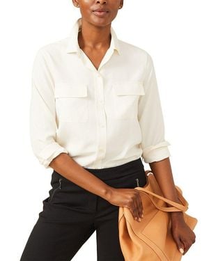 J.McLaughlin Miris Silk Blouse - White