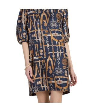 tyler boe Audrey Silk Audrey Equestrian Status Dress - Blue