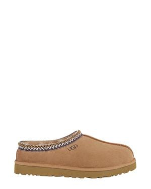 UGG Chestnut M Tasman Ii Collar-Braid Suede Slippers - Brown