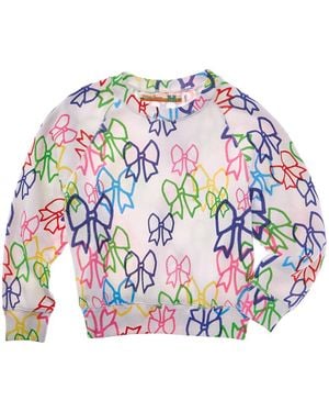 Vintage Havana Bow Print Sweatshirt - White