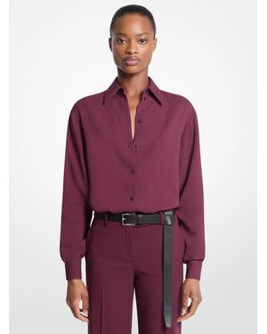 Michael Kors Katie Viscose Georgette Button Down Shirt - Red