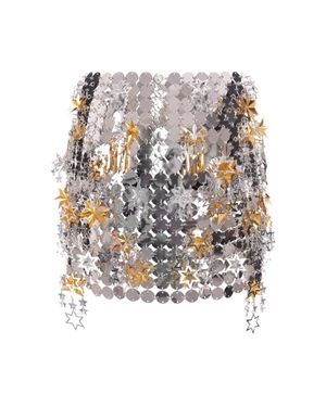 Rabanne Mixed Metal Mini Skirt - White